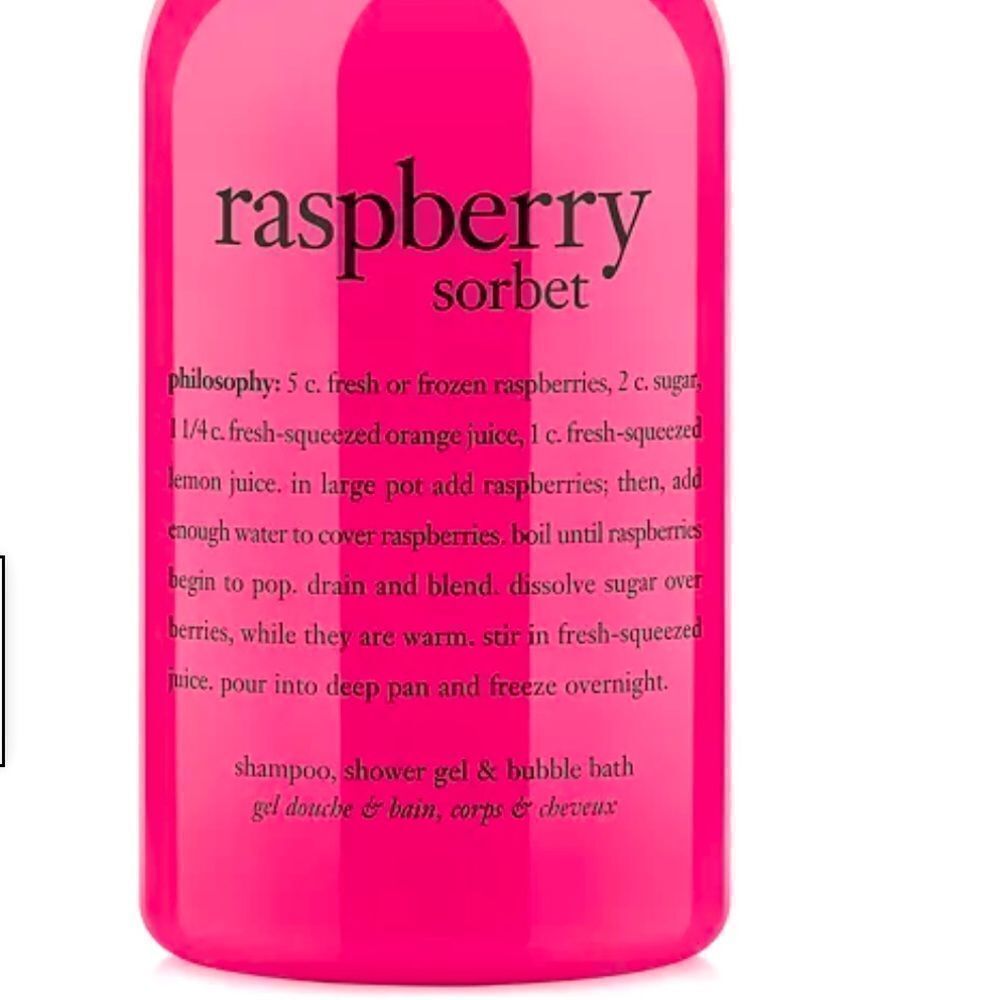 PHILOSOPHY Raspberry ultra rich3-in-1 shampoo, shower gel and bubble Bath 16Oz. - Picture 4 of 6
